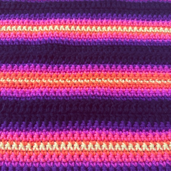 Colorful Striped crochet shawl - Picture 2 of 3